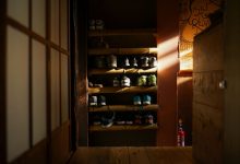 shoes wooden shelf